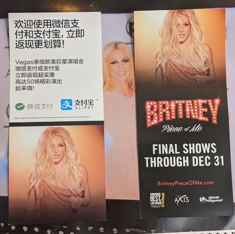 RARE Britney Spears Vegas Planet Hollywood Piece Of Me Chinese & American Promo